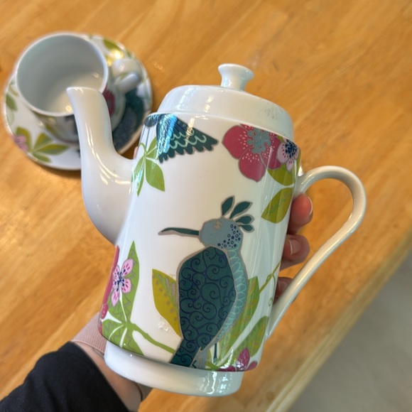 NWT World Market Blue Bird Tea Set for Two - Picture 2 of 6